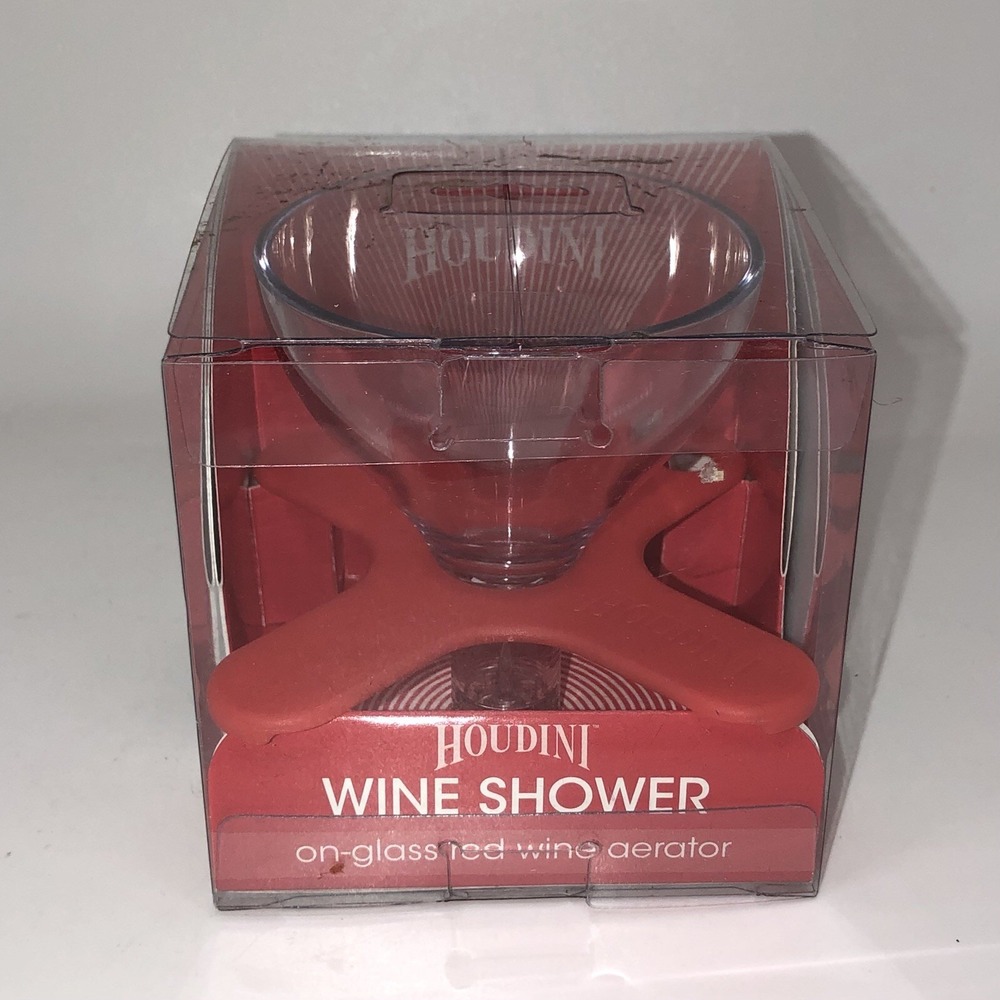 New Houdini Wine Shower on-glass Red wine aerator clear and red